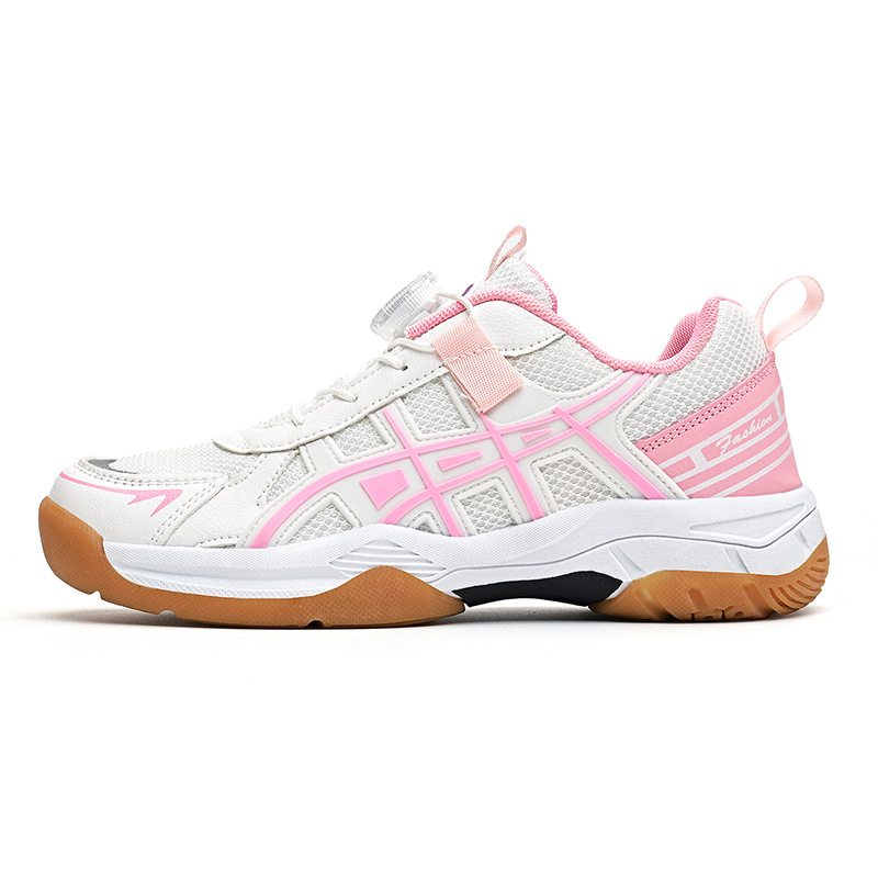 Vaikiški bateliai badmintonui su kvėpuojančia tinklo viršutine dalimi, anti-slip gumine pada, EVA vidurinė padą, žemas kulno aukštis