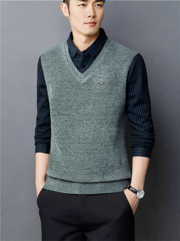 Πόλο πουκάμισο με μακριά μανίκια για τον χειμώνα, άνετη γραμμή, μοτίβο χρωματικού μπλοκ με patchwork, βαμβακερό πλεκτό ύφασμα (πολυεστέρας 64,7% / νάιλον 35,3%)