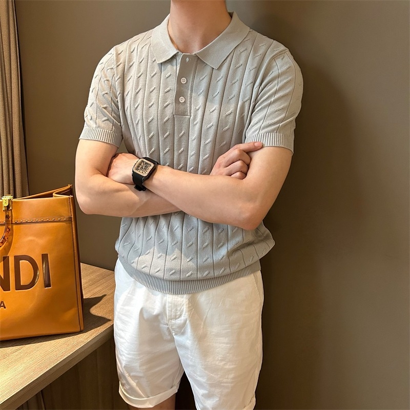 Muška pletena polo majica kratkih rukava, uski kroj, mješavina poliester, prozračna, odvodi vlagu