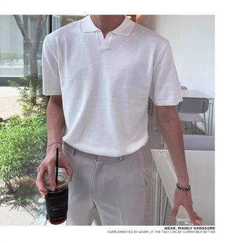 Πόλο πουκάμισο – Κορεάτικο στυλ, κοντό μανίκι, άνετη γραμμή, λεπτό ύφασμα