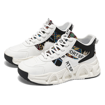 Ανδρικά sneakers με φαρδιά σόλα – επάνω μέρος TPU + συνθετικό δέρμα + ύφασμα, κλείσιμο με κορδόνια, πάτος EVA, στρογγυλή μύτη