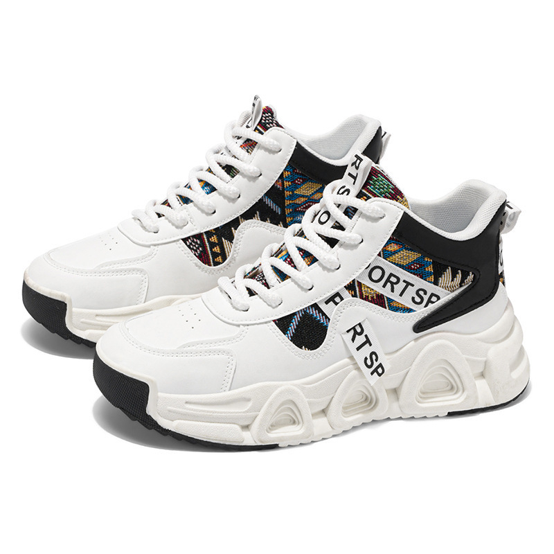 Ανδρικά sneakers με φαρδιά σόλα – επάνω μέρος TPU + συνθετικό δέρμα + ύφασμα, κλείσιμο με κορδόνια, πάτος EVA, στρογγυλή μύτη