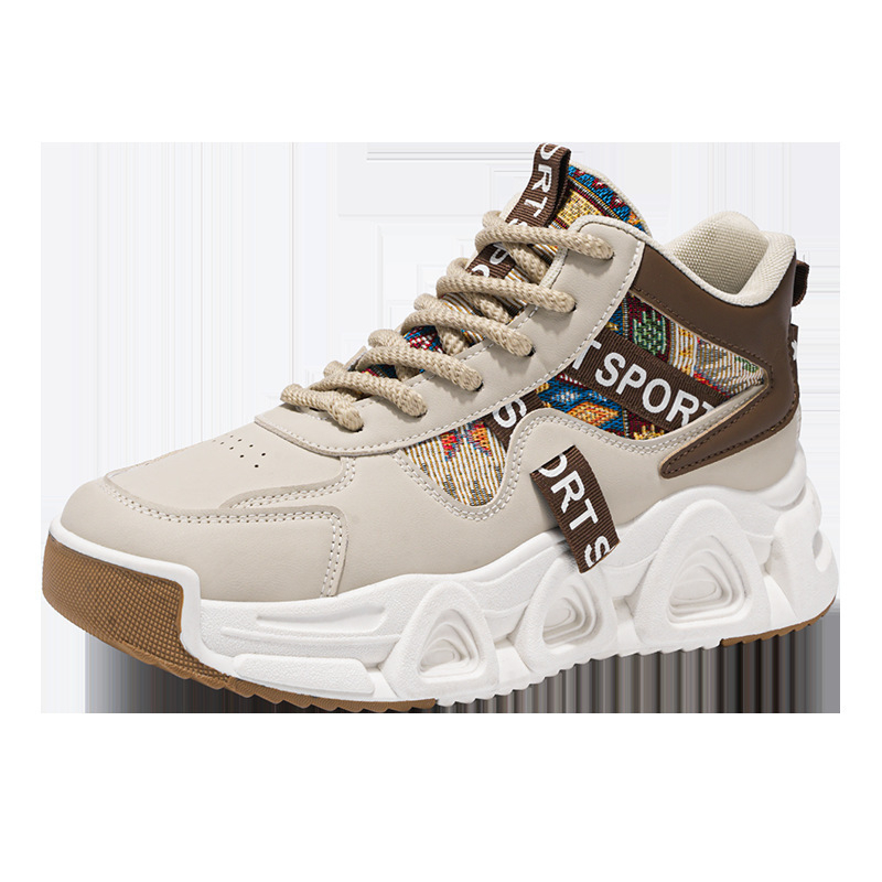 Ανδρικά sneakers με φαρδιά σόλα – επάνω μέρος TPU + συνθετικό δέρμα + ύφασμα, κλείσιμο με κορδόνια, πάτος EVA, στρογγυλή μύτη