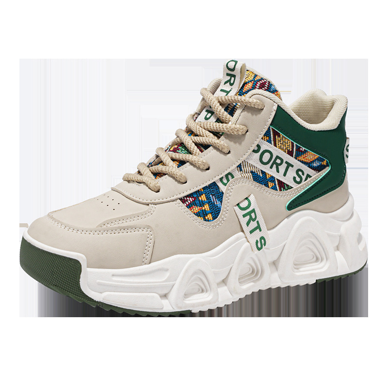 Ανδρικά sneakers με φαρδιά σόλα – επάνω μέρος TPU + συνθετικό δέρμα + ύφασμα, κλείσιμο με κορδόνια, πάτος EVA, στρογγυλή μύτη