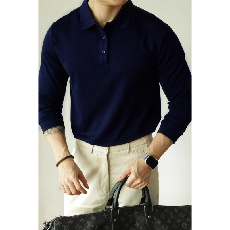 Πόλο μπλουζάκι με λεπτομέρεια patchwork - κοντό μανίκι, 96% πολυεστέρας, συνθετικό μείγμα ινών