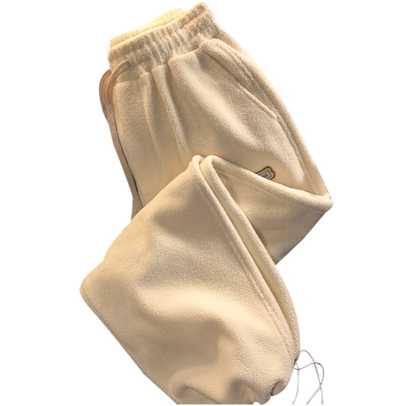 Női harém nadrág polár fleece-béléssel, lazán szabott, magas derekú, vast anyag