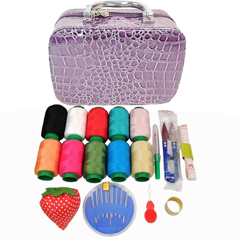 Wangpin adatų ir siuvimo dėžutė – nešiojama, 80 vnt komplektas, retro Pietryčių Azijos stilius