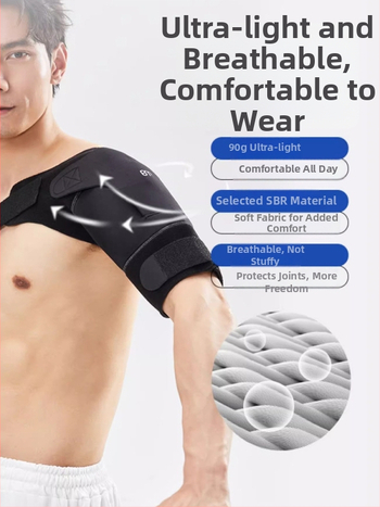 Kompresinės sportinės pečių pagalvėlės suaugusiems, iš poliesterio pluošto, stabilizuojantis apsauginis peties diržas visoms sporto šakoms