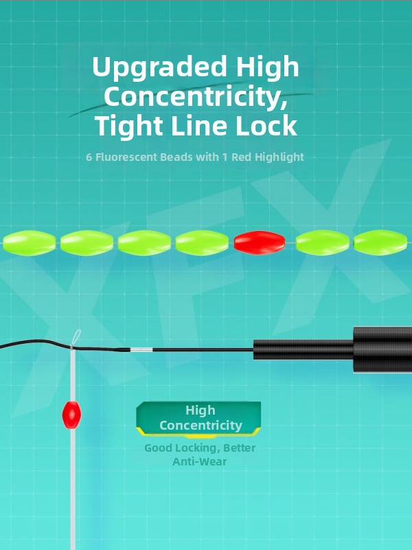 Sada plávajúcej línie so siedmimi hviezdičkami a háčikom pre karasa – nylon hlavná línia, pôvod Linxiang