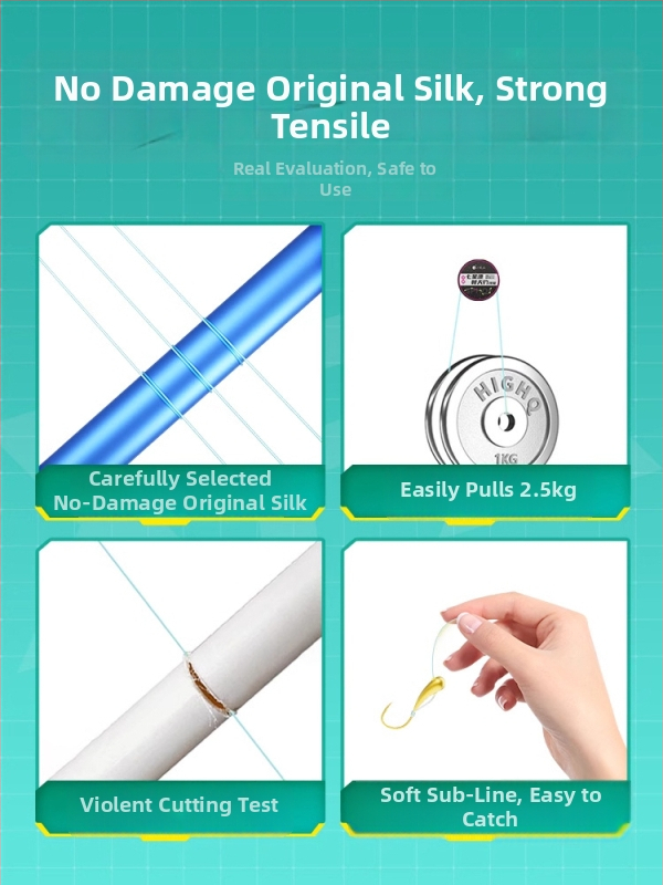 Sada plávajúcej línie so siedmimi hviezdičkami a háčikom pre karasa – nylon hlavná línia, pôvod Linxiang