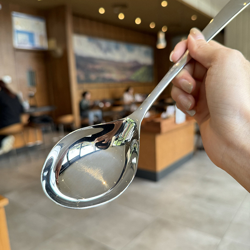 Κουτάλι σούπας με μακριά λαβή από ανοξείδωτο χάλυβα 316 – μάρκα Clang, μοντέρνος μινιμαλισμός, μονόχρωμο σχέδιο, γυαλισμένη επιφάνεια καθρέφτη