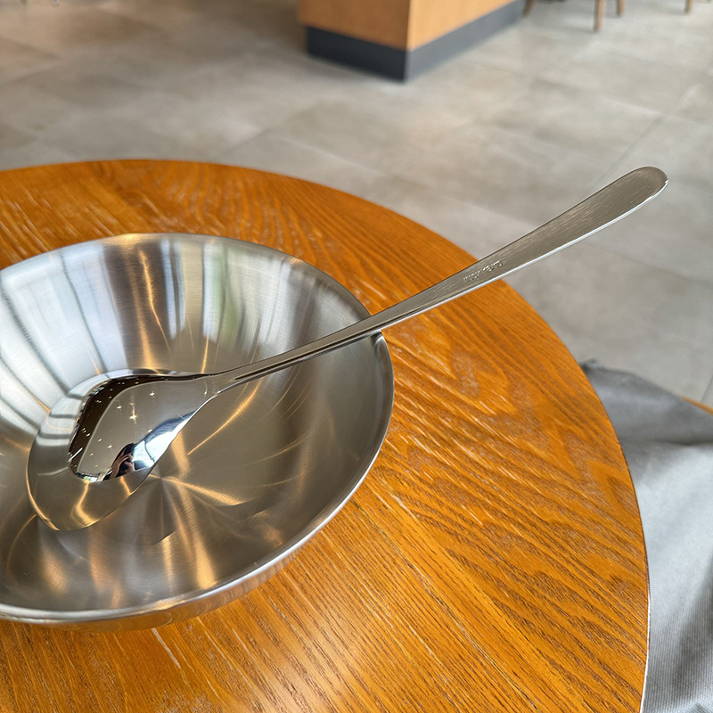 Κουτάλι σούπας με μακριά λαβή από ανοξείδωτο χάλυβα 316 – μάρκα Clang, μοντέρνος μινιμαλισμός, μονόχρωμο σχέδιο, γυαλισμένη επιφάνεια καθρέφτη