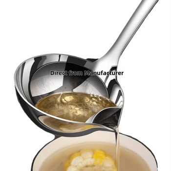 Aliejų atskiriamasis šaukštas – 304 nerūdijančio plieno, atsparus karščiui, virtuvės skimmeris ir sriubos sietelis