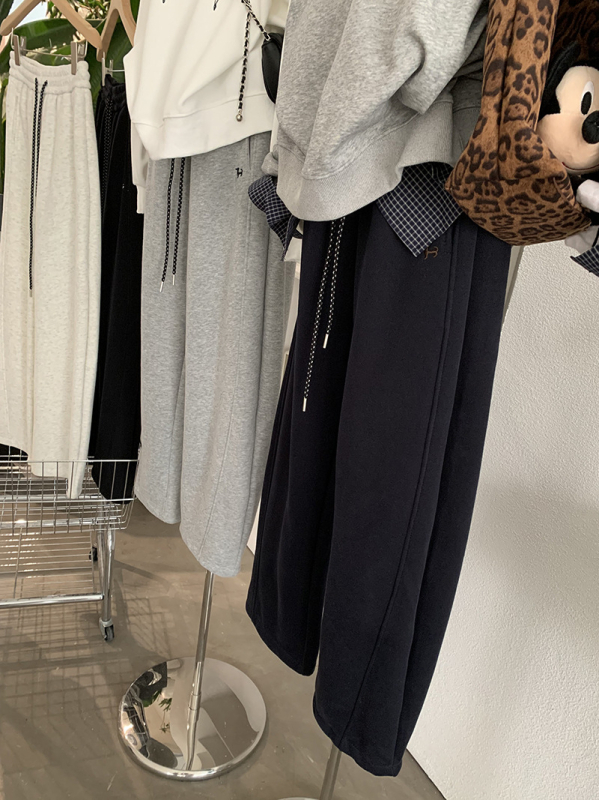 Naiste igapäevased püksid kõrge vöökoht, laia lõikega, pikad, polüester-puuvillasegune kangas, patchwork kujundus