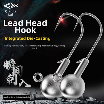 Svina galvas āķis ar zobiem, 50 gab. kastē, piemērots upēm, ezeriem un rezervuāriem — Thousand Carp Lai