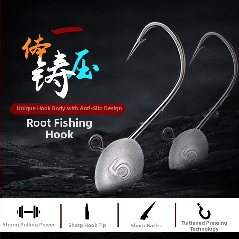 Svina galvas āķis ar zobiem, 50 gab. kastē, piemērots upēm, ezeriem un rezervuāriem — Thousand Carp Lai