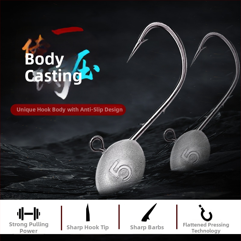 Svina galvas āķis ar zobiem, 50 gab. kastē, piemērots upēm, ezeriem un rezervuāriem — Thousand Carp Lai