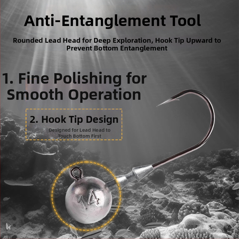 Svina galvas āķis ar zobiem, 50 gab. kastē, piemērots upēm, ezeriem un rezervuāriem — Thousand Carp Lai