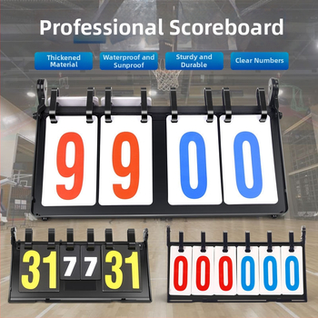 Rezultatų skydelis – ABS; daug sportų suderinamumas (krepšinis, futbolas, tenisas, badmintonas, stalo tenisas, tinklinis); logotipo spausdinimas; pritaikymas; apima keitimo kortelę ir taktinę lentą