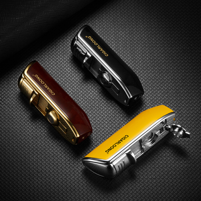 Cigāru aizdedzinātājs, metāla korpuss, butāna degviela, pretvējš, logotipa drukāšana, pielāgojama dizains