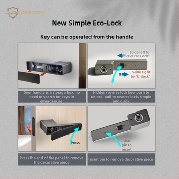 Miegamojo durų rankenos spyna, Jiajixing H03, aliuminis, šiuolaikinis minimalistinis stilius, vidaus medinėms durims