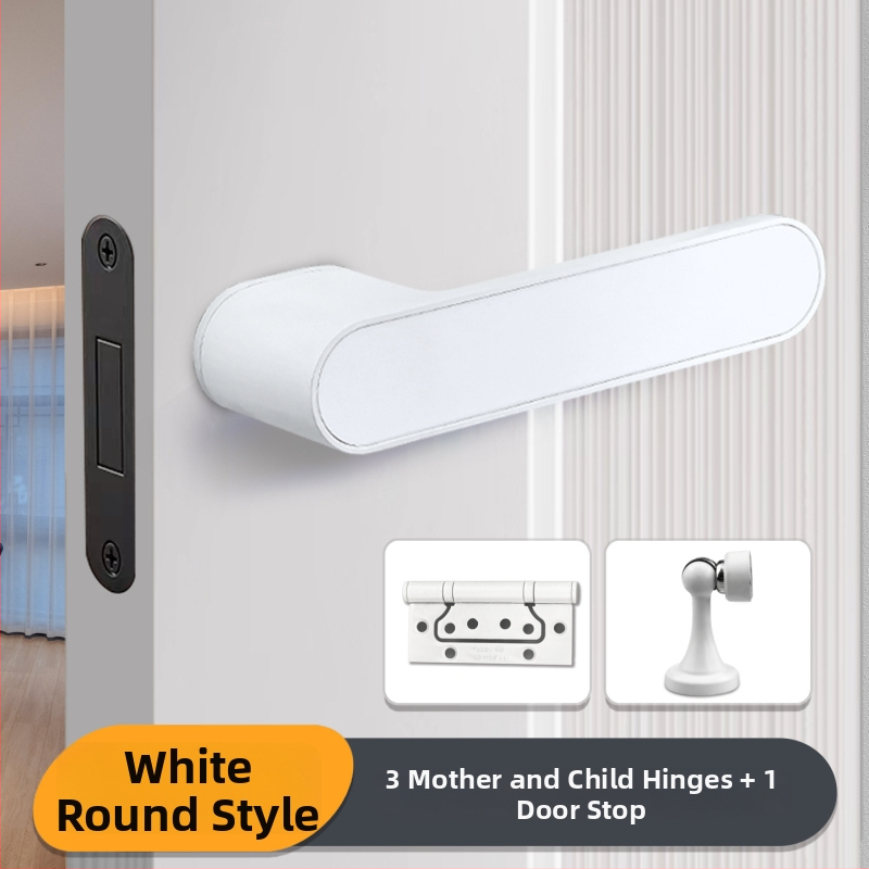 Miegamojo durų rankenos spyna, Jiajixing H03, aliuminis, šiuolaikinis minimalistinis stilius, vidaus medinėms durims