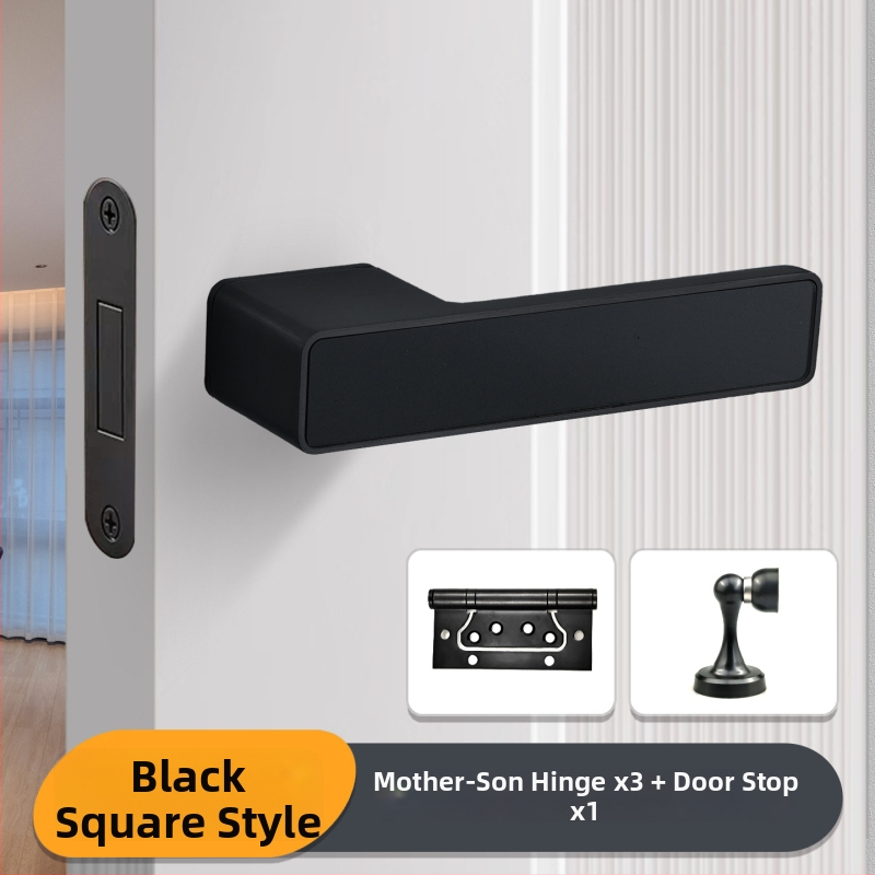 Miegamojo durų rankenos spyna, Jiajixing H03, aliuminis, šiuolaikinis minimalistinis stilius, vidaus medinėms durims