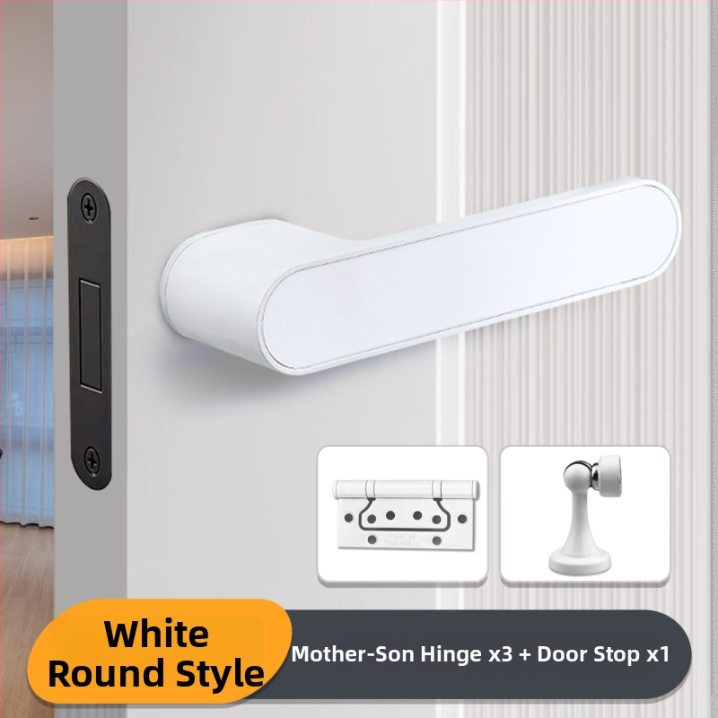 Miegamojo durų rankenos spyna, Jiajixing H03, aliuminis, šiuolaikinis minimalistinis stilius, vidaus medinėms durims