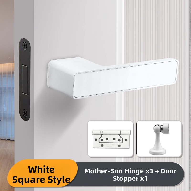 Miegamojo durų rankenos spyna, Jiajixing H03, aliuminis, šiuolaikinis minimalistinis stilius, vidaus medinėms durims