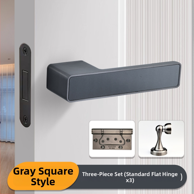 Miegamojo durų rankenos spyna, Jiajixing H03, aliuminis, šiuolaikinis minimalistinis stilius, vidaus medinėms durims