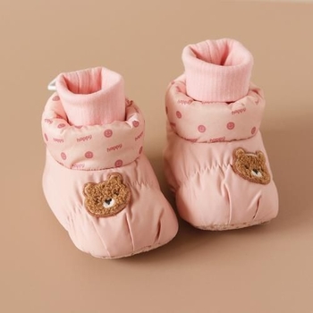 Μωρουδιακά μποτάκια-κάλτσες για χειμώνα – unisex, για 6–12 μήνες, χοντρή επένδυση, εσωτερικά βαμβακερή φόδρα, PU σόλα, εξωτερικά τεχνητό δέρμα, slip-on, σχέδιο καρτούν