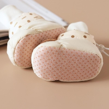 Μωρουδιακά μποτάκια-κάλτσες για χειμώνα – unisex, για 6–12 μήνες, χοντρή επένδυση, εσωτερικά βαμβακερή φόδρα, PU σόλα, εξωτερικά τεχνητό δέρμα, slip-on, σχέδιο καρτούν