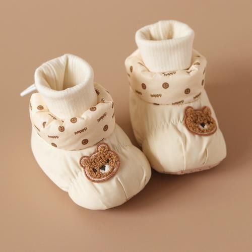 Μωρουδιακά μποτάκια-κάλτσες για χειμώνα – unisex, για 6–12 μήνες, χοντρή επένδυση, εσωτερικά βαμβακερή φόδρα, PU σόλα, εξωτερικά τεχνητό δέρμα, slip-on, σχέδιο καρτούν