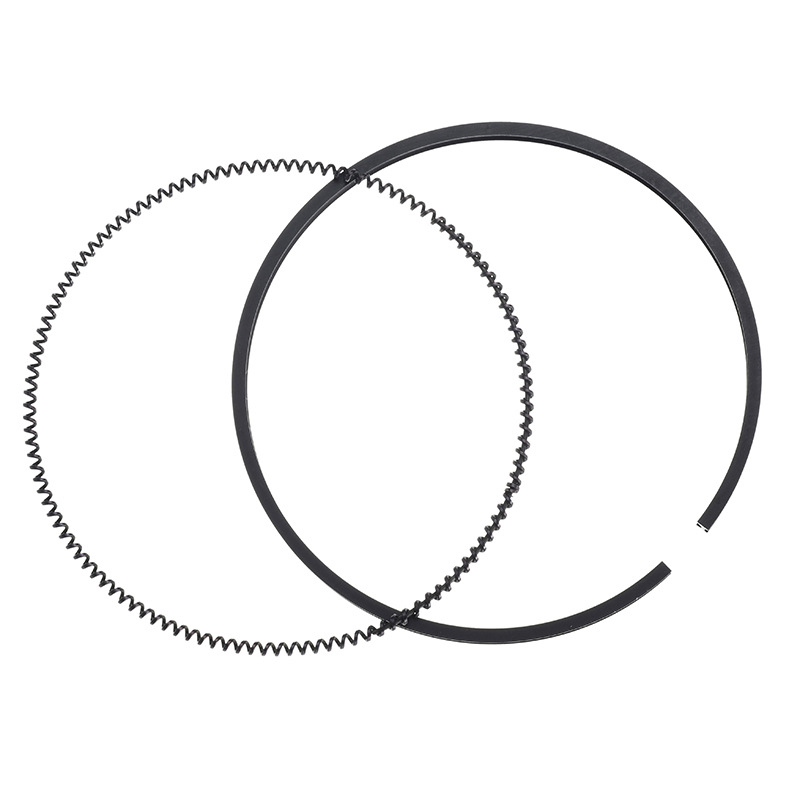 Dugattyúgyűrű autó-, hajó- és motorkerékpár motorokhoz; olajgyűrű azonos irányú spirális támasztással; erős tömítés