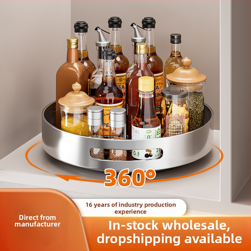 Rotujúci stojan na koreniny z nerezovej ocele 304 – bez montáže, multifunkčný organizér korenín