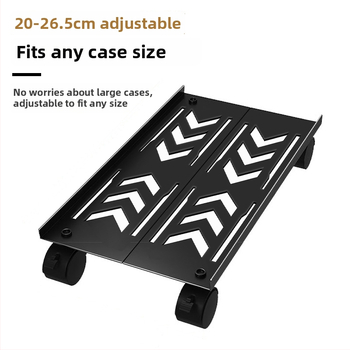 Stojan na počítač s kolieskami, podlahová základňa, teleskopický úložný regál, 1 vrstva, kancelársky organizér