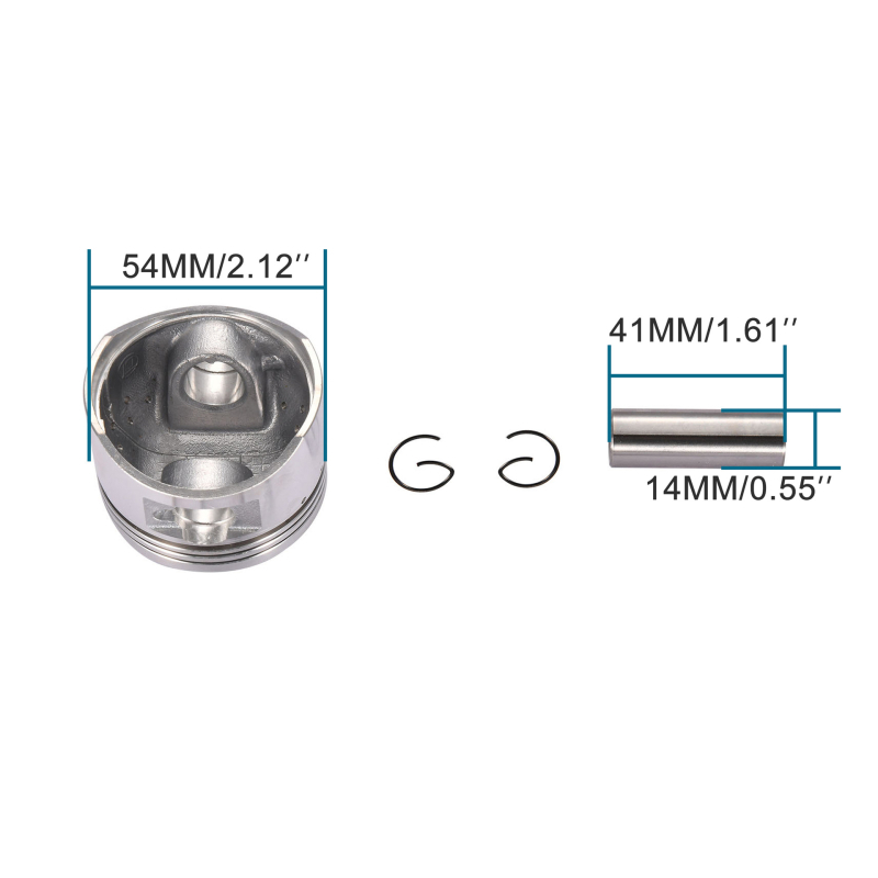 GOOFIT Ansamblu inel piston pentru cilindru 125cc – inel integral, 3 caneluri pentru inel, aliaj de aluminiu