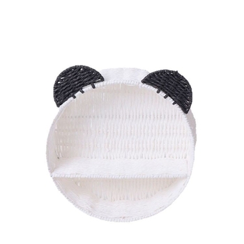 Cat Ear Rattan Round Storage Basket - Dvostruko zidno prikazivanje, za spavaću sobu i dnevni boravak, moderni minimalistički stil