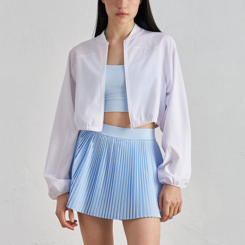 Trumpa kasdienė jogos striukė moterims, pavasaris, ilgos rankovės, stovinti apykaklė, audinys poliesteris 91%