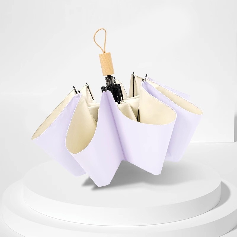 16‑ribų sulankstomas skėtis, UPF 50+, poliesterio 190T audinys, medinė rankena, rankinis atidarymas ir uždarymas