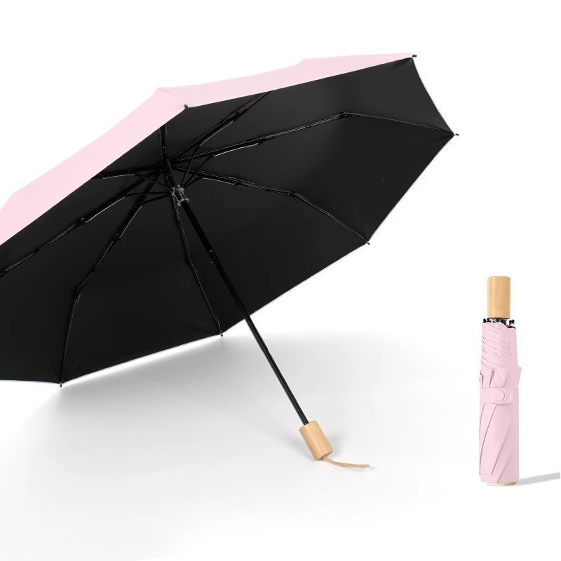 16‑ribų sulankstomas skėtis, UPF 50+, poliesterio 190T audinys, medinė rankena, rankinis atidarymas ir uždarymas