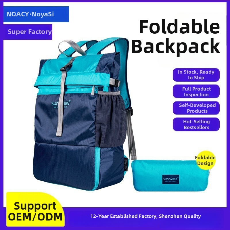 40L sulankstoma nailoninė žygio kuprinė – atspari vandeniui, dėvėjimuisi atspari, apsauga nuo vagystės, ergonomiškas nugaros panelis lauko veiklai