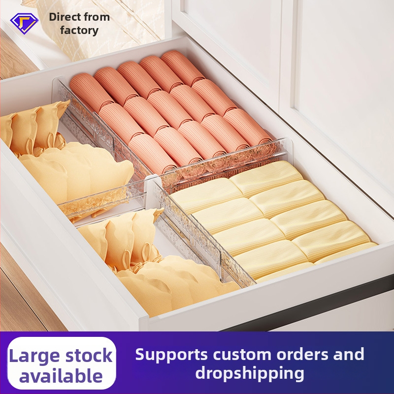 Atvilktnes dalītājs apģērbam un zeķēm – 1 slānis, PET materiāls, elastīgas horizontālās/vertikālās dalīšanas plāksnes, radošais stils