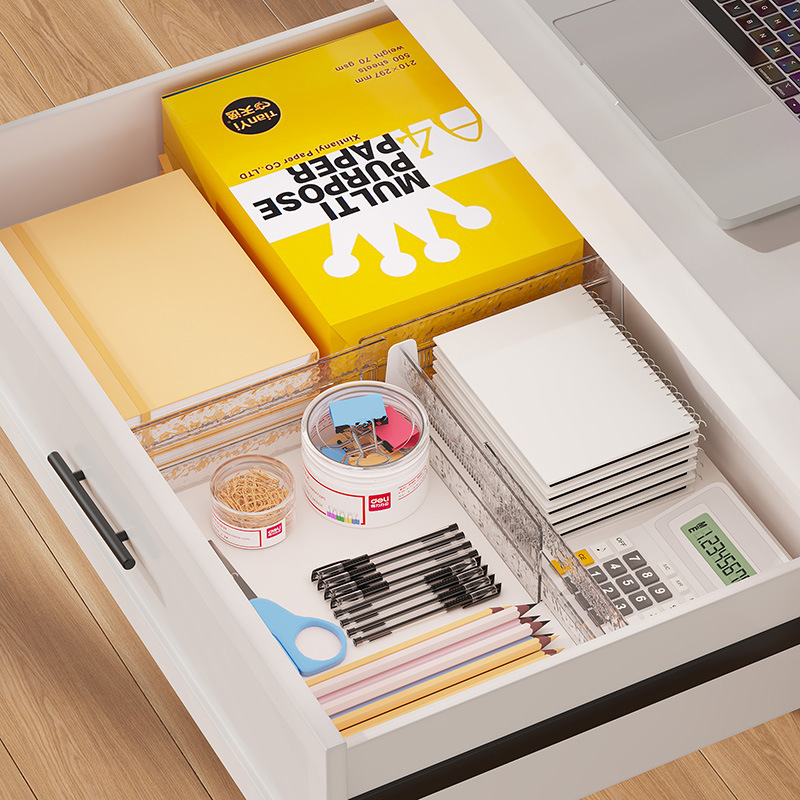 Разделител за чекмеджета за бельо и чорапи – гъвкав хоризонтално-вертикален разделител, 1 слой, PET материал