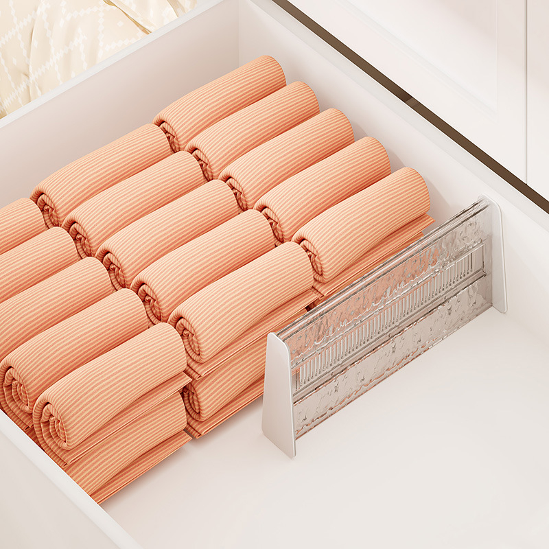 Разделител за чекмеджета за бельо и чорапи – гъвкав хоризонтално-вертикален разделител, 1 слой, PET материал