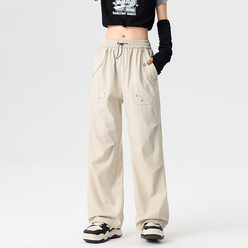 Jade Grape ženske radne hlače - visoki pas, duge, casual/workwear stil, poliester/spandeks, otporne na vjetar i vodu, za outdoor planinarenje, jesen 2025