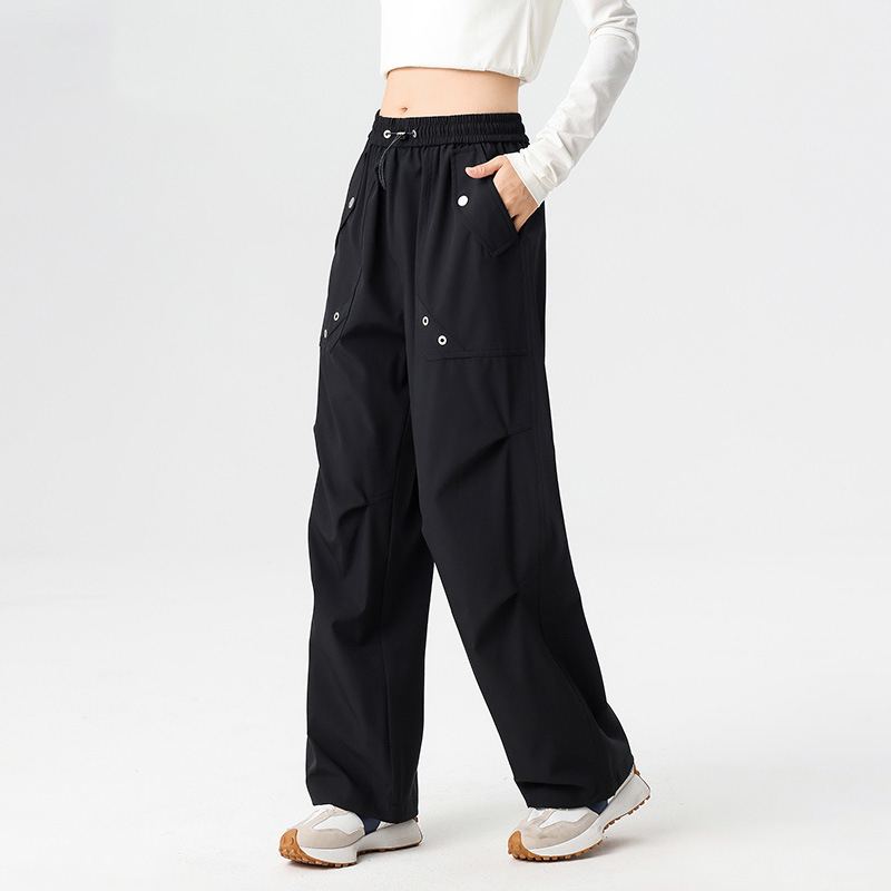 Jade Grape ženske radne hlače - visoki pas, duge, casual/workwear stil, poliester/spandeks, otporne na vjetar i vodu, za outdoor planinarenje, jesen 2025
