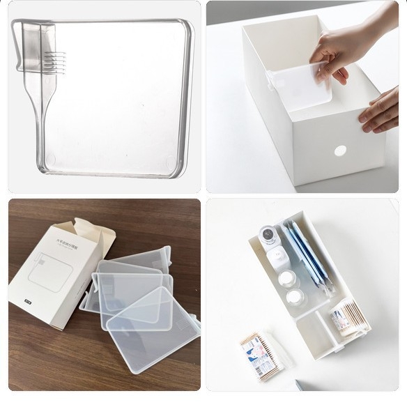 Пластмасов разделителен клип за чекмеджета и кутии за съхранение, прост и модерен стил, монтаж: щипков тип, за кутии за съхранение, 1 слой