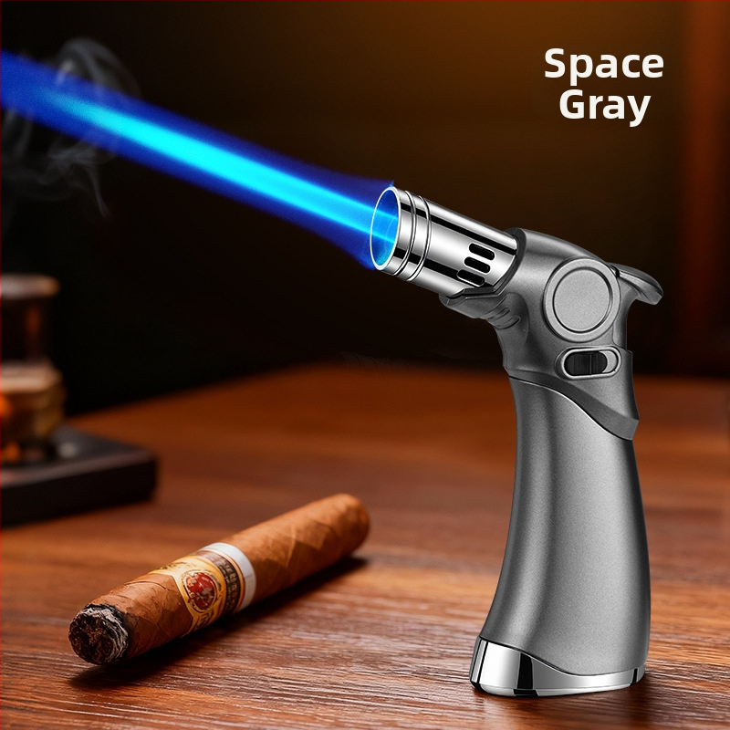 Trīs liesmas vēja izturīgs aizdedzinātājs cigārām un āra grilēšanai, butāna degviela, metāla korpuss