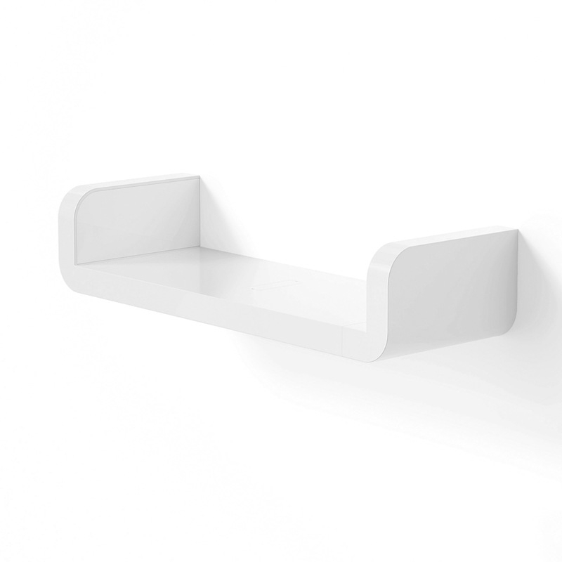 Raft de plastic, montat pe perete, dublu etaj, fără găuri, rezistent la umezeală, pentru baie, bucătărie, dormitor